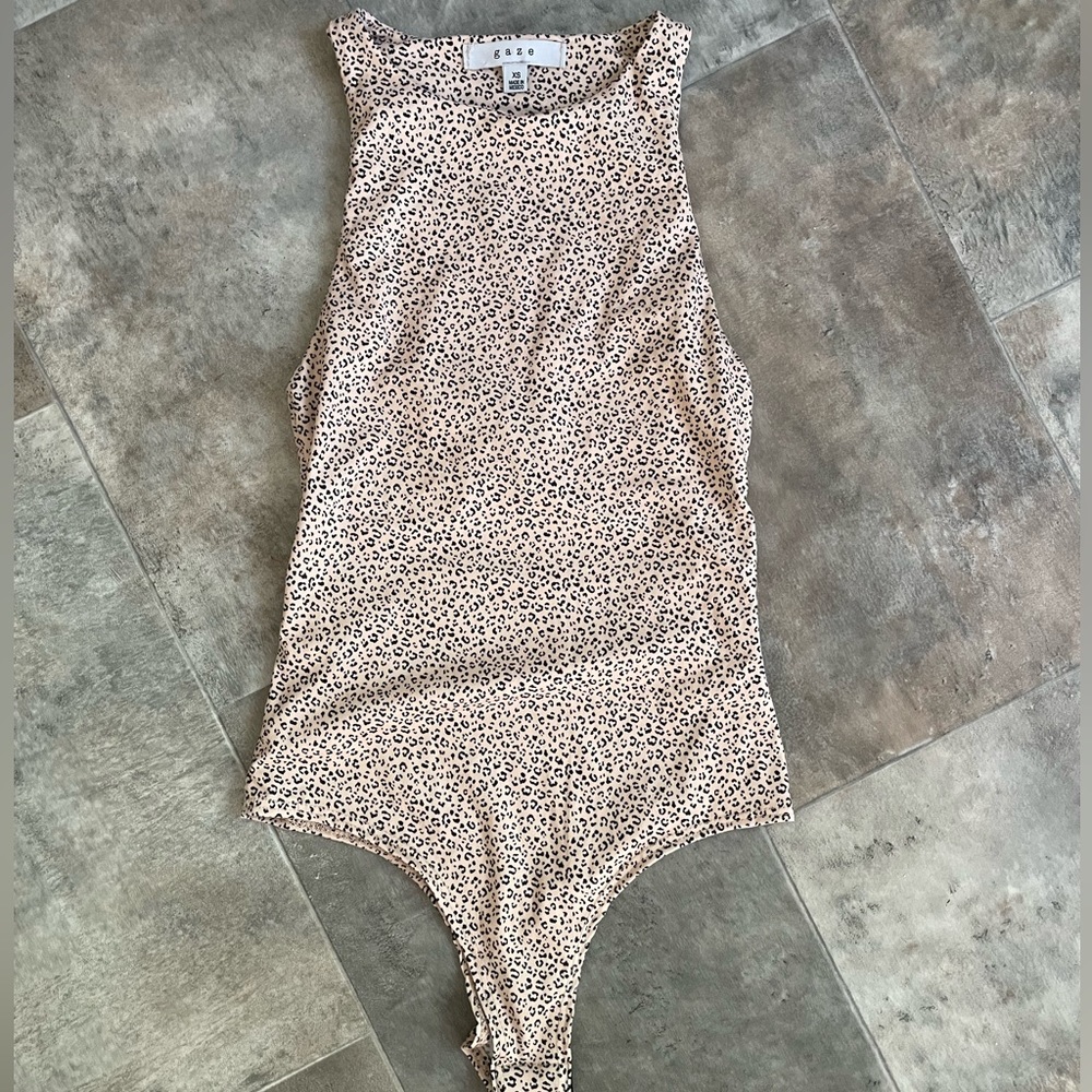 Leopard print body suit